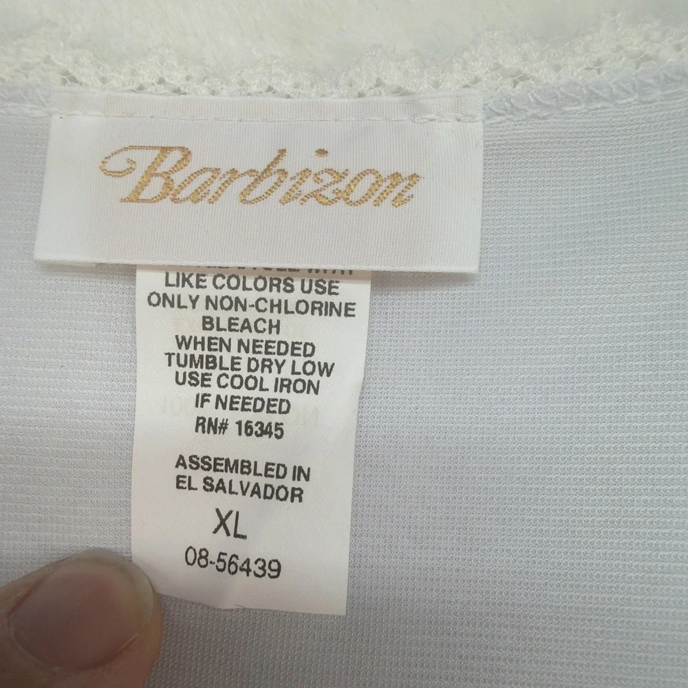 Barbizon Nightgown Womens XL Light Blue Lace Yoke Sleep Gown Full‎ Length